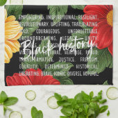 花と黒い月の歴史 キッチンタオル (折り畳み)