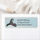 花と黒い魔女の帽子差出人住所 ラベル (インサイチュ)