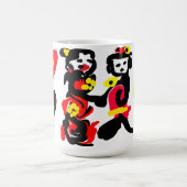 花と黒と赤のバレンタインデー コーヒーマグカップ (中央)