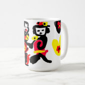 花と黒と赤のバレンタインデー コーヒーマグカップ (正面右)