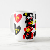 花と黒と赤のバレンタインデー コーヒーマグカップ (正面左)