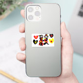 花と黒と赤のバレンタインデー シール (スマートフォン)