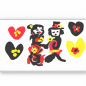 花と黒と赤のバレンタインデー シール (正面)