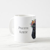 花と黒猫 コーヒーマグカップ (正面左)