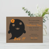 花と「ブー」という幽霊を持つかわいい人 招待状 (スタンド正面)