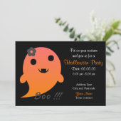 花と「ブー」という幽霊を持つかわいい人 招待状 (スタンド正面)