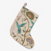 花とbを模したベージュの継ぎ目の無い模様 スモールクリスマスストッキング (正面 (吊り時))