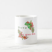 花とmの熱帯の夏のパタ葉ーン コーヒーマグカップ (中央)