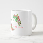 花とmの熱帯の夏のパタ葉ーン ジャンボコーヒーマグカップ (正面右)