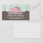 花によって曇らされる飾られたケーキのベーキングの名刺 名刺 (正面/裏面)