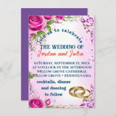 花による結婚の招待 招待状 (正面/裏面)