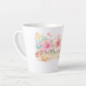 花にインスパイアされた美しい夏のデザイン カフェラテマグ (左アングル)