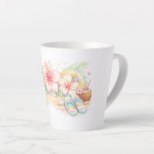 花にインスパイアされた美しい夏のデザイン カフェラテマグ (右アングル)