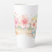 花にインスパイアされた美しい夏のデザイン カフェラテマグ (正面)