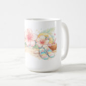 花にインスパイアされた美しい夏のデザイン コーヒーマグカップ (正面右)
