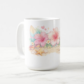 花にインスパイアされた美しい夏のデザイン コーヒーマグカップ