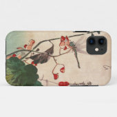 花にトンボ、広重のトンボおよび花、Hiroshige、Ukiyo-e Case-Mate iPhoneケース (裏面(横))