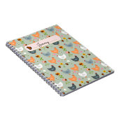 花にニワトリパーソナライズされた ノートブック (右側)