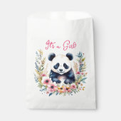 花にパンダのクマ女の子の女の子 フェイバーバッグ (正面)
