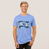 花に咲くイスラエルの人々の旗 トライブレンドＴシャツ (正面全面)
