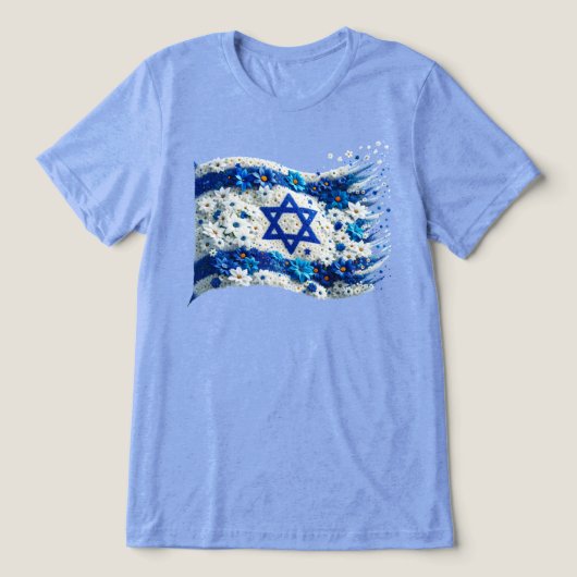 花に咲くイスラエルの人々の旗 トライブレンドＴシャツ (デザイン正面)
