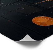 花に咲くステンドグラス鮮やか蝶 ポスター (角)