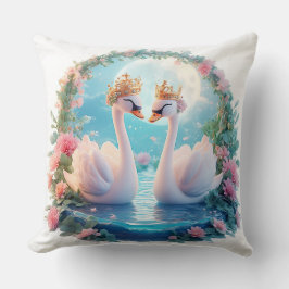 花に咲くロマン飾ティブな白鳥 クッション