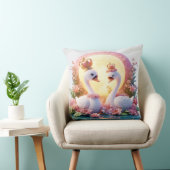 花に咲くロマン飾ティブな白鳥 クッション (椅子)