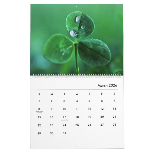 花に咲く美しい自然の水滴を写真 カレンダー (3月 2026)