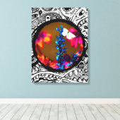 花に咲く蝶 キャンバスプリント (インサイチュ (ウッドフロア))