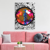 花に咲く蝶 キャンバスプリント (インサイチュ (リビング))