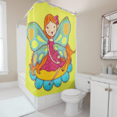 花に咲く赤毛のガーデンの妖精 シャワーカーテン (インサイチュ)