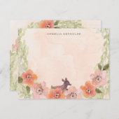 花に咲く鹿|過去記事 ノートカード (正面/裏面)