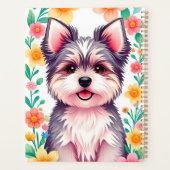 花に囲まれたかわいいカラフル犬 プランナー手帳 (裏面)