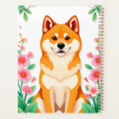 花に囲まれたエレガントな犬の肖像画 プランナー手帳 (裏面)