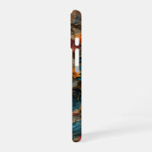 花に囲まれたトラのカバー iPhone 16ケース (左側面)