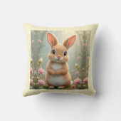 花に囲まれた可愛らしい小さなバニー クッション (裏面)