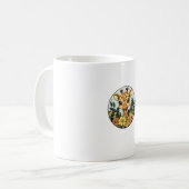 花に囲まれた愛らしいキリン_5 コーヒーマグカップ (正面左)