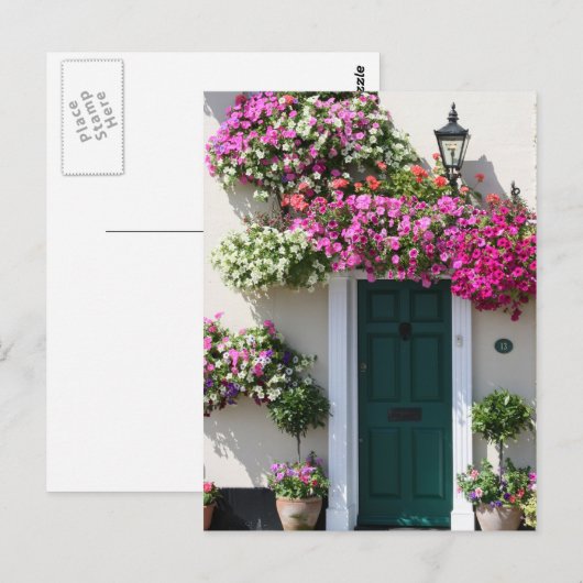 花に囲まれた戸口 ポストカード (正面/裏面)