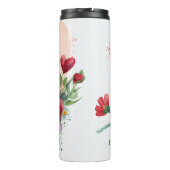 花に囲まれた水彩色のダックスンカラフルド タンブラー (裏面)