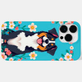 花に囲まれた漫画の犬 Case-Mate iPhoneケース (裏面 (横))