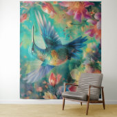 花に囲まれた美しいハミングバード タペストリー (インサイチュ)
