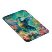 花に囲まれた美しいハミングバード マグネット (右側)