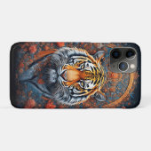 花に囲まれた雄大なトラの肖像画 Case-Mate iPhoneケース (裏面(横))