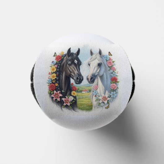 花に囲まれた馬 スリム缶クーラー (底面)