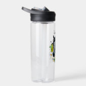 花に囲まれた黒馬パーソナライズされた ウォーターボトル (右面)