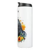 花に囲まれた黒馬パーソナライズされた タンブラー (回転右)