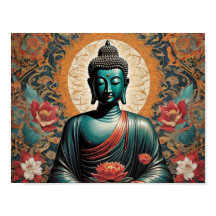 花に囲まれて瞑想するシッダールタ・ガウタマ仏