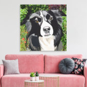 花に対す縁どる白色 キャンバスプリント (インサイチュ (リビング))