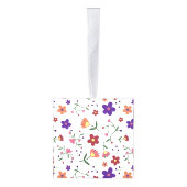 花に模様を付ける キューブオーナメント (右)